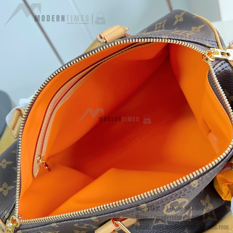 Louis Vuitton Speedy Soft 30 Paris À Vélo Monogram handbag M27512 with Nanogram shoulder strap round charm and nylon pouch