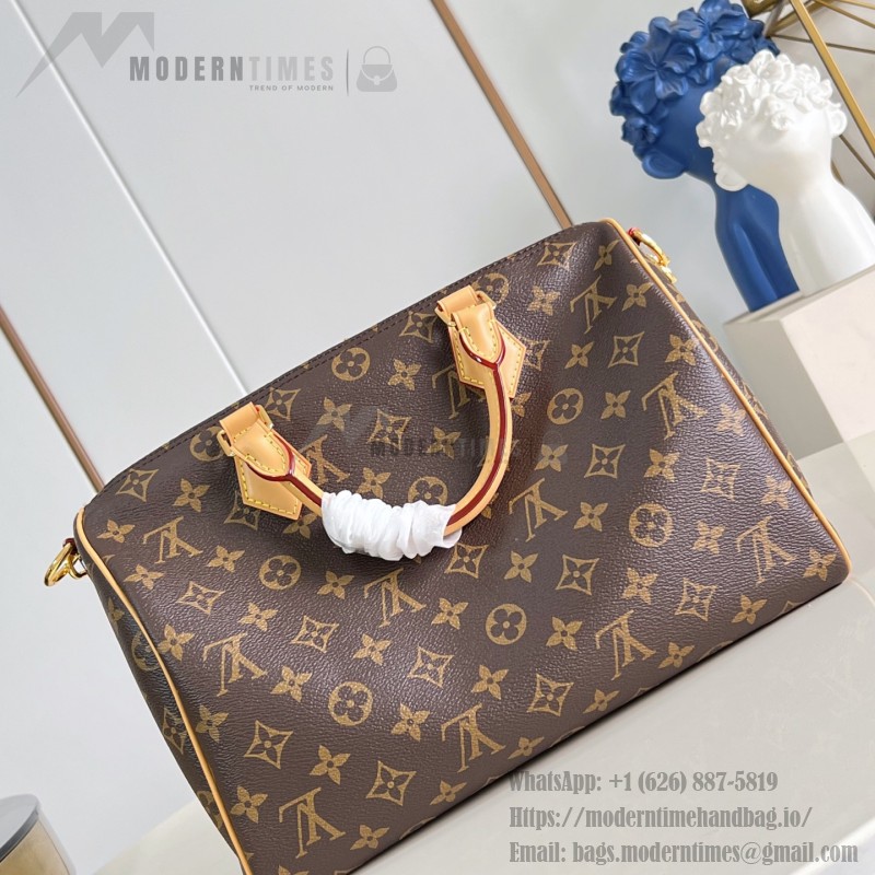 Louis Vuitton Speedy Soft 30 Paris À Vélo Monogram handbag M27512 with Nanogram shoulder strap round charm and nylon pouch