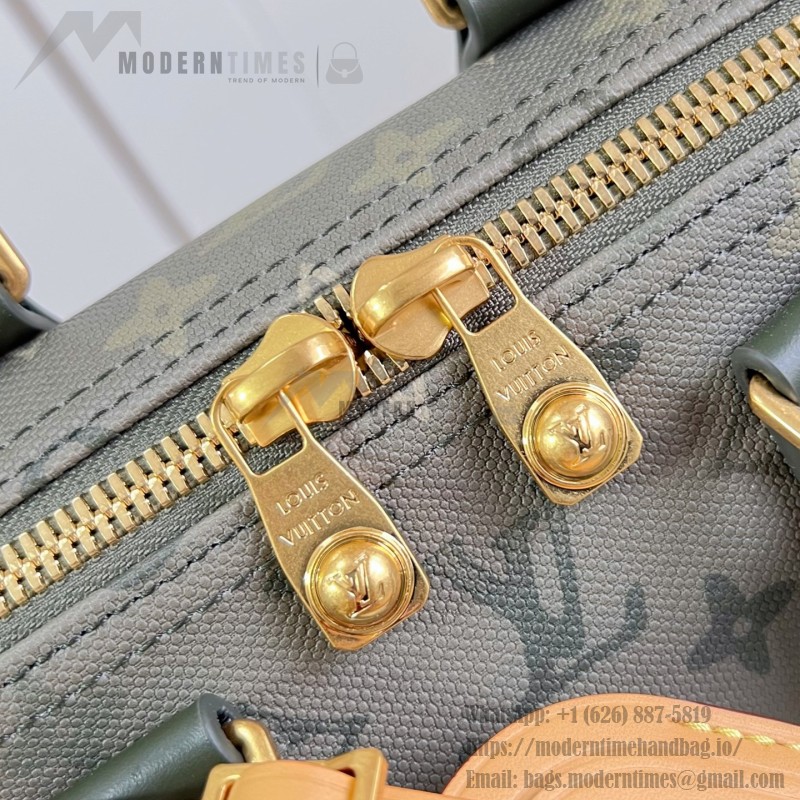 Louis Vuitton Keepall Bandoulière 35 Monogram Eclipse travel bag M27054 with leather handles and adjustable shoulder strap