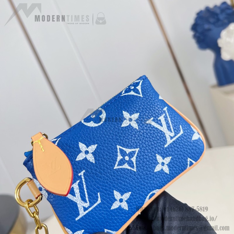  Louis Vuitton Speedy P9 Bandoulière 20 M28185 blue leather handbag with Monogram pattern and detachable strap