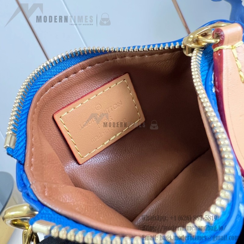  Louis Vuitton Speedy P9 Bandoulière 20 M28185 blue leather handbag with Monogram pattern and detachable strap