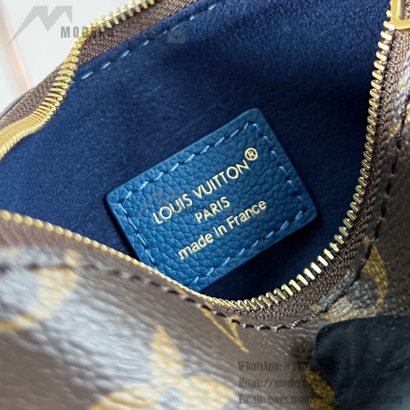 Louis Vuitton Low Key Cabas MM M25341 sky blue leather tote bag with padlock detail and adjustable handles