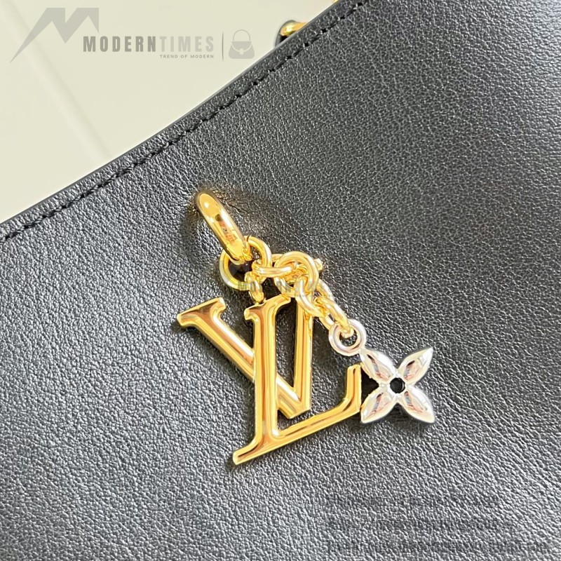 Louis Vuitton LV Bloom Mini Hobo M27260 smooth leather handbag with LV letter and Monogram Flower details