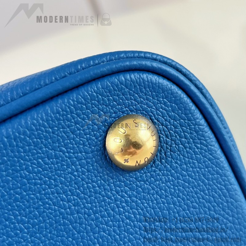 Louis Vuitton All In BB M27370 Low Key grained leather bucket bag with LV padlock and detachable Monogram pouch
