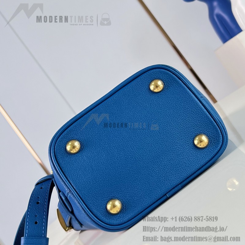 Louis Vuitton All In BB M27370 Low Key grained leather bucket bag with LV padlock and detachable Monogram pouch