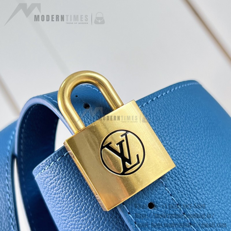 Louis Vuitton All In BB M27370 Low Key grained leather bucket bag with LV padlock and detachable Monogram pouch