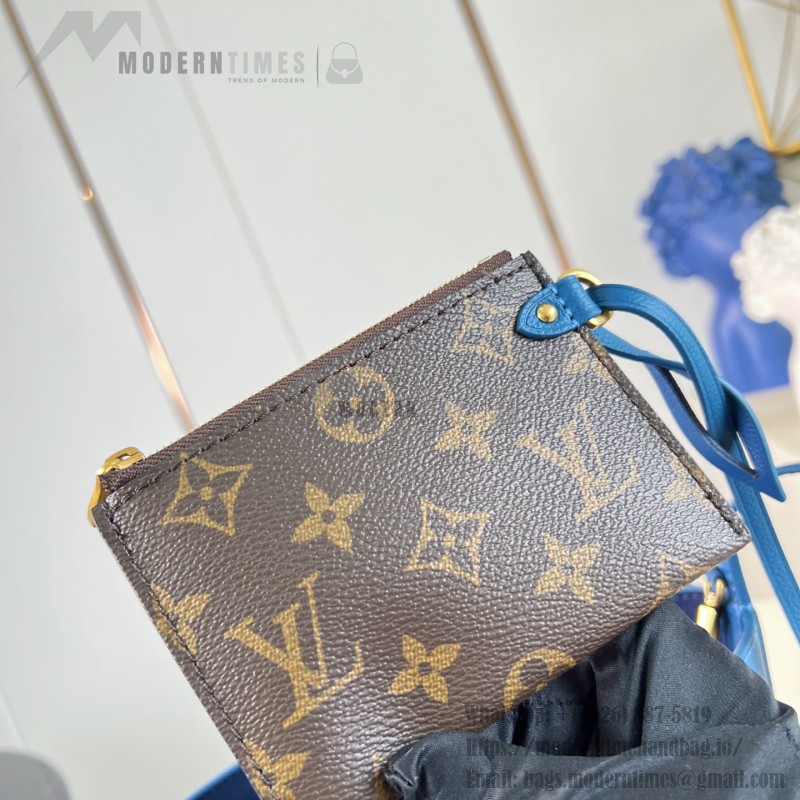 Louis Vuitton All In BB M27370 Low Key grained leather bucket bag with LV padlock and detachable Monogram pouch
