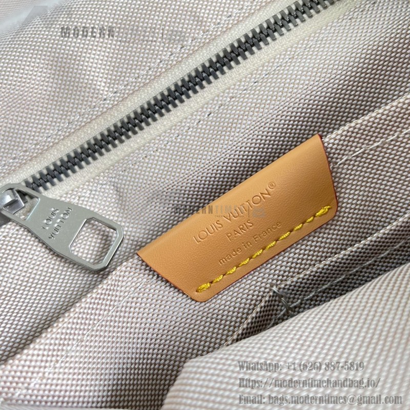 Louis Vuitton Christopher MM M27554 Monogram denim backpack with leather trim and side pockets