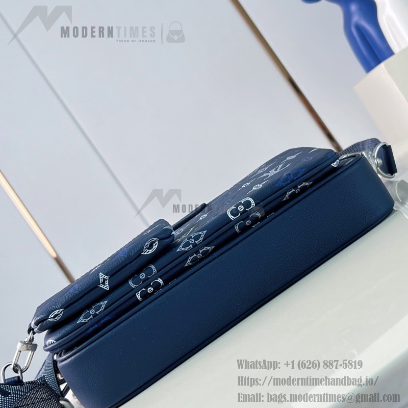 Louis Vuitton Trio Messenger M28618 Monogram Shadow leather messenger bag with detachable coin pouch