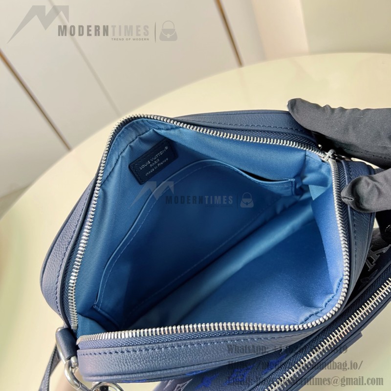 Louis Vuitton Trio Messenger M28618 Monogram Shadow leather messenger bag with detachable coin pouch