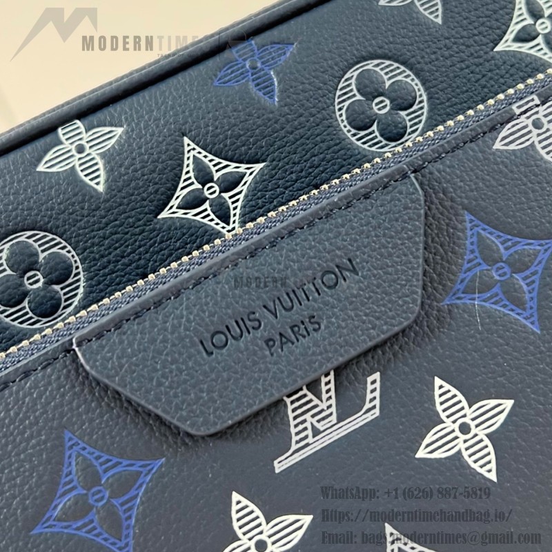 Louis Vuitton Trio Messenger M28618 Monogram Shadow leather messenger bag with detachable coin pouch