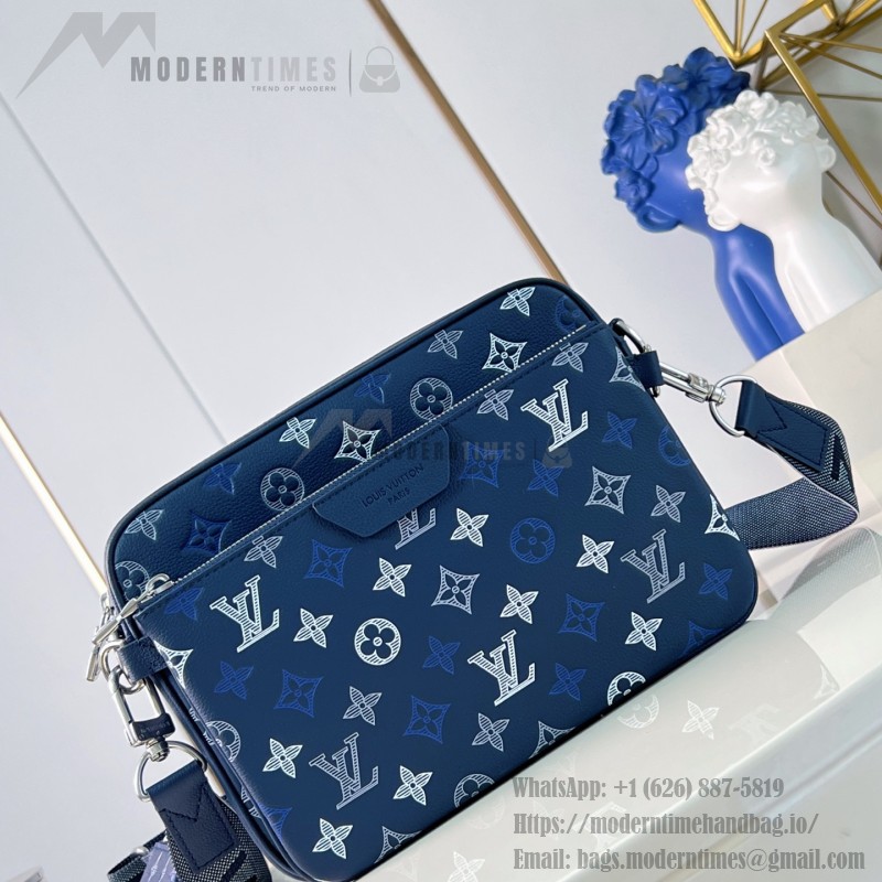 Louis Vuitton Trio Messenger M28618 Monogram Shadow leather messenger bag with detachable coin pouch
