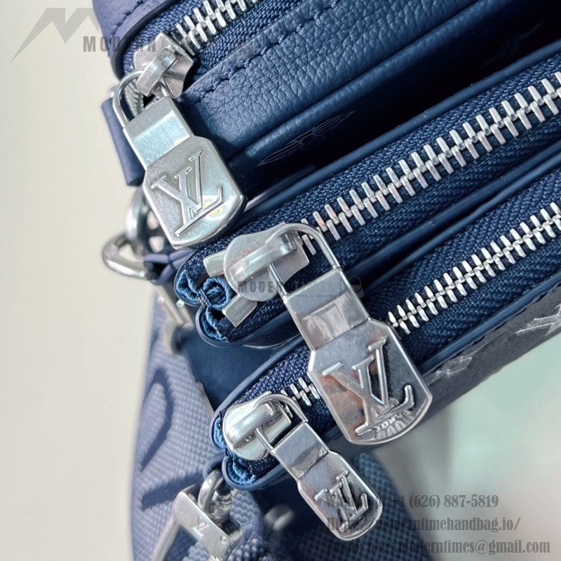 Louis Vuitton Trio Messenger M28618 Monogram Shadow leather messenger bag with detachable coin pouch