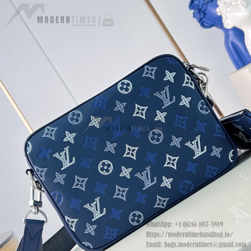 Louis Vuitton Trio Messenger M28618 Monogram Shadow leather messenger bag with detachable coin pouch