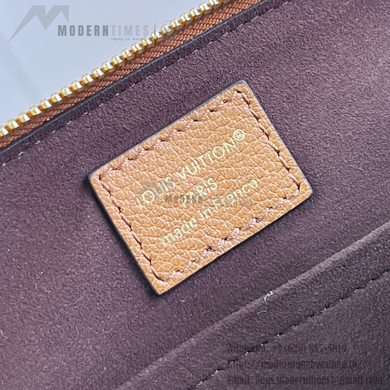 Louis Vuitton Alma Trunk BB M29445 black and M29091 brown leather handbag with padlock and chain detail