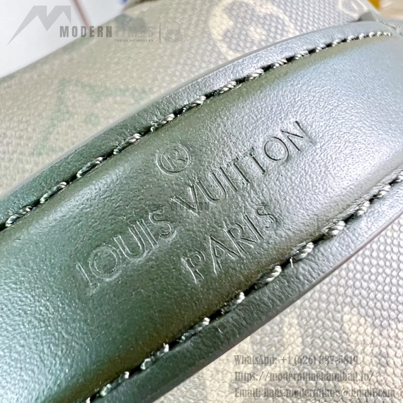 Louis Vuitton Discovery PM M29769 Monogram Surplus backpack with leather trim and front zip pocket
