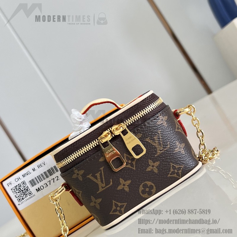 Louis Vuitton Micro Vanity M03772 Monogram canvas mini handbag with metal chain strap