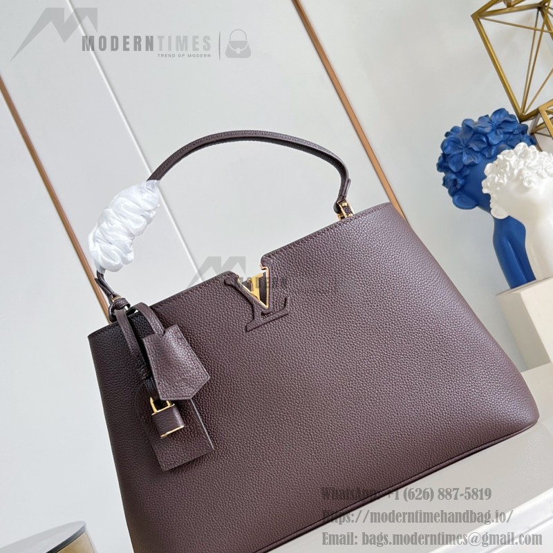 Louis Vuitton Capucines Souple Large M26259 smooth leather handbag with top handles and removable shoulder strap