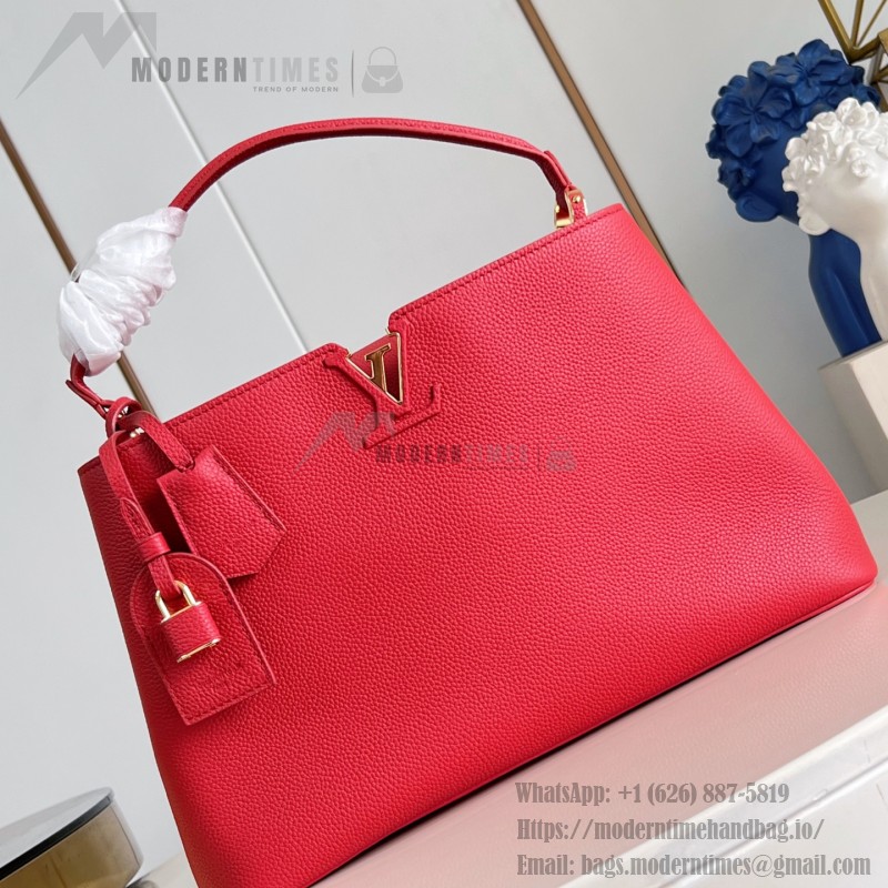 Louis Vuitton Capucines Souple Large M26259 smooth leather handbag with top handles and removable shoulder strap