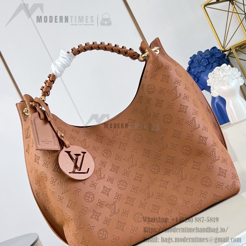 Louis Vuitton Carmel Hobo M27446 Taurillon grained leather shoulder bag with perforated leather and twist-lock closure