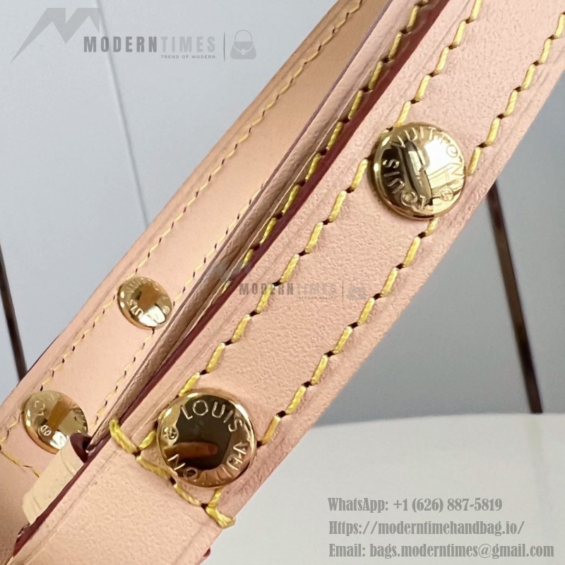  Louis Vuitton Lineup BB M28423 Monogram canvas handbag with leather trim and adjustable shoulder strap