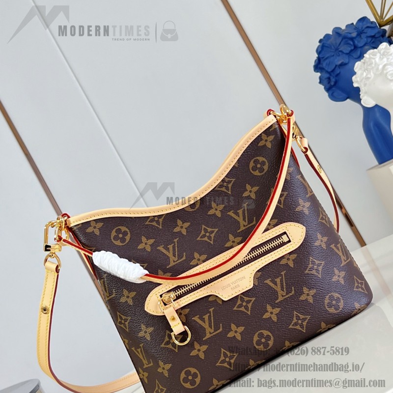  Louis Vuitton Lineup BB M28423 Monogram canvas handbag with leather trim and adjustable shoulder strap