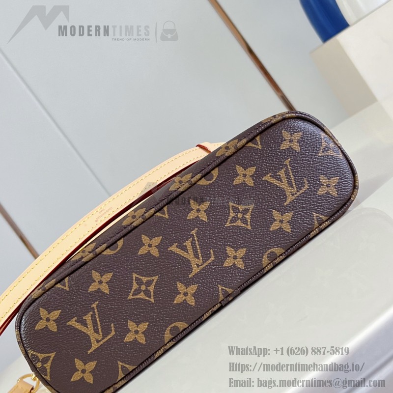  Louis Vuitton Lineup BB M28423 Monogram canvas handbag with leather trim and adjustable shoulder strap