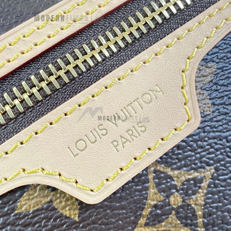  Louis Vuitton Lineup BB M28423 Monogram canvas handbag with leather trim and adjustable shoulder strap