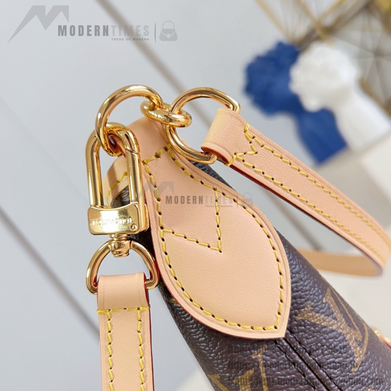  Louis Vuitton Lineup BB M28423 Monogram canvas handbag with leather trim and adjustable shoulder strap