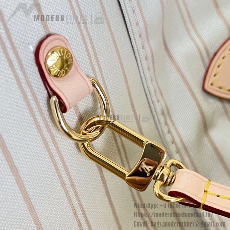 Louis Vuitton Neverfull GM N40602 Damier Ebene canvas tote bag with steel hardware and detachable zip pouch
