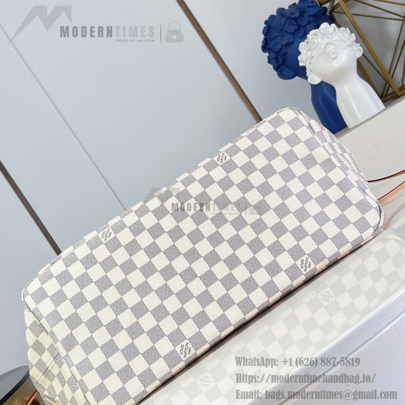 Louis Vuitton Neverfull GM N40602 Damier Ebene canvas tote bag with steel hardware and detachable zip pouch