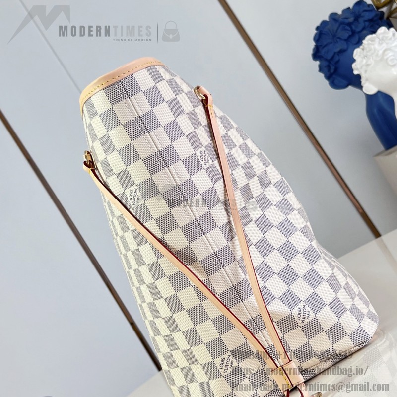 Louis Vuitton Neverfull GM N40602 Damier Ebene canvas tote bag with steel hardware and detachable zip pouch