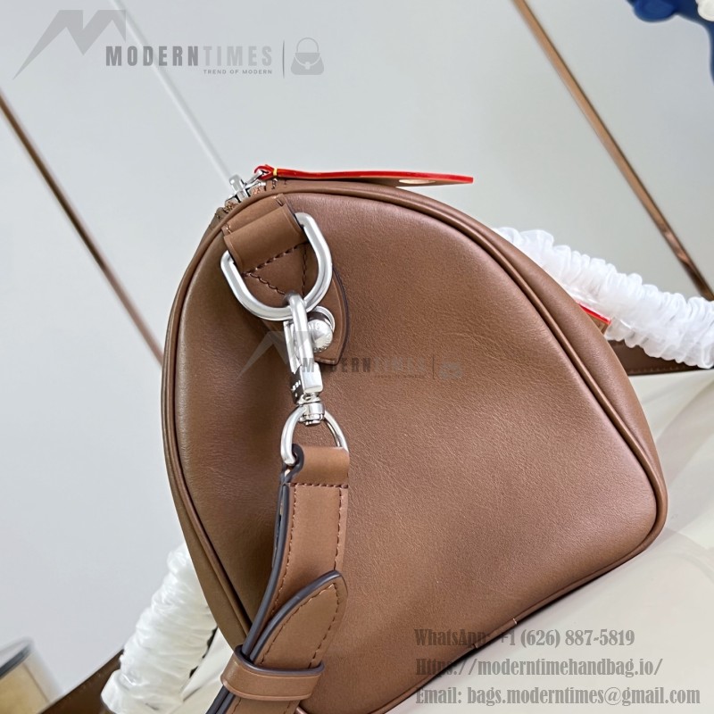 Louis Vuitton Needle M28000 Monogram canvas handbag with leather side bands and top handle
