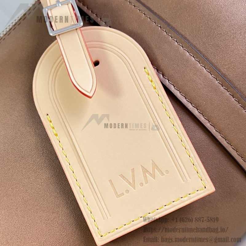 Louis Vuitton Needle M28000 Monogram canvas handbag with leather side bands and top handle