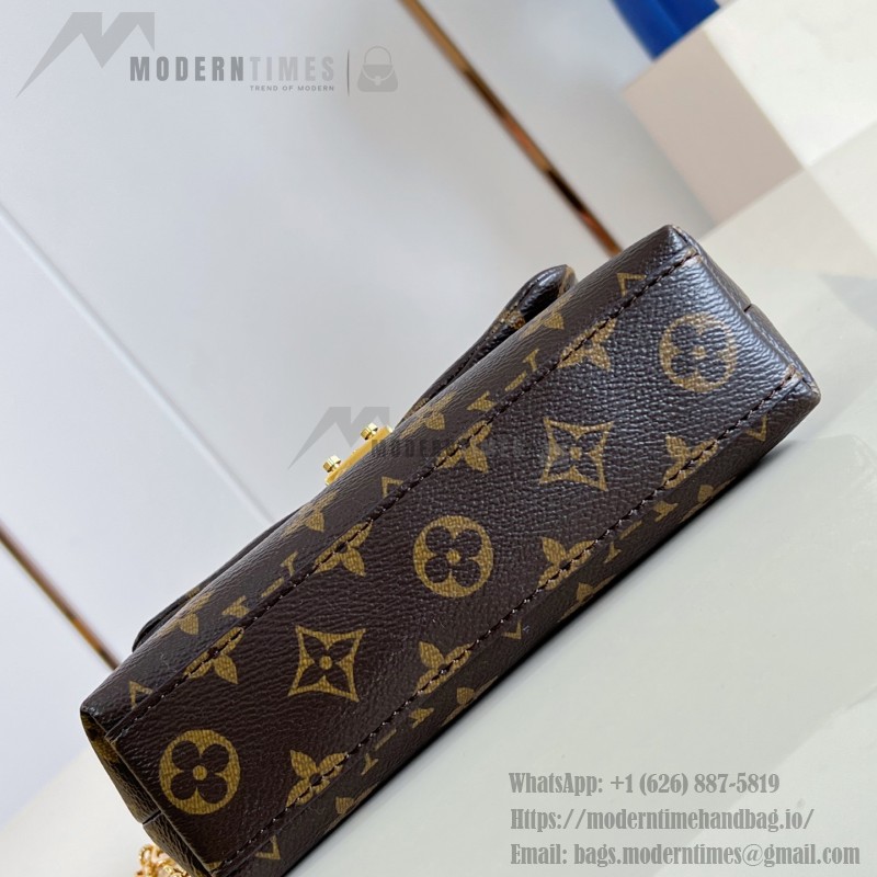 Louis Vuitton Nano Madeleine M28426 Monogram canvas handbag with adjustable chain, Monogram Flower charms, and S-lock closure