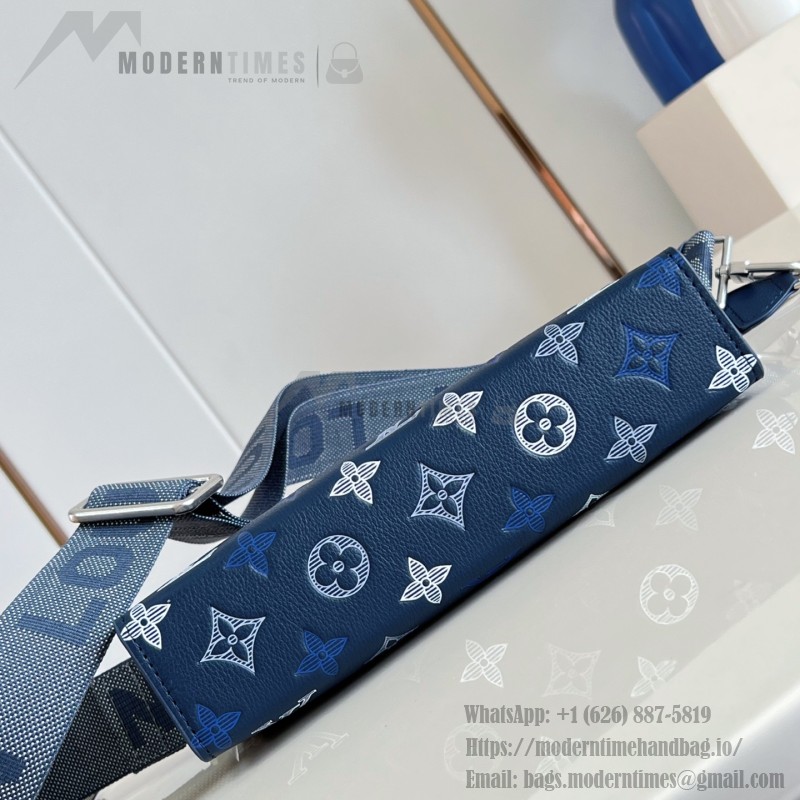 Louis Vuitton Gaston Mini M28818 Monogram Shadow leather crossbody bag with gradient print, woven strap, and detachable card holder