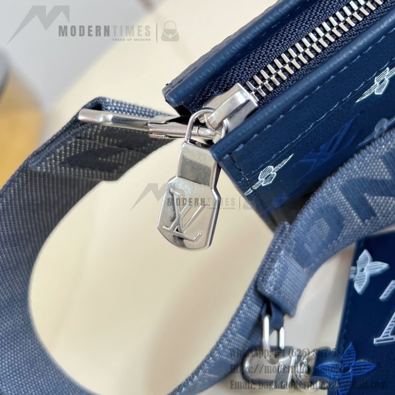 Louis Vuitton Gaston Mini M28818 Monogram Shadow leather crossbody bag with gradient print, woven strap, and detachable card holder