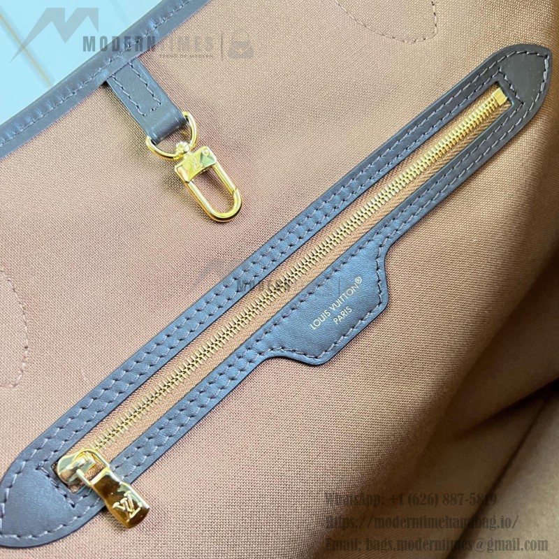 Louis Vuitton Neverfull MM M28918 Monogram Eden floral canvas tote bag with cowhide leather trim and adjustable side laces