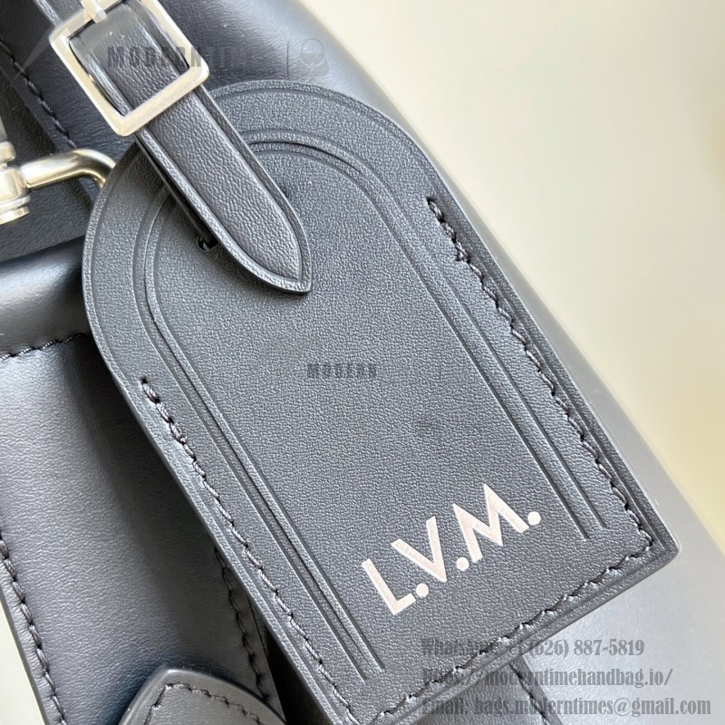 Louis Vuitton Vagabond Hobo M28392 soft tanned leather shoulder bag with an adjustable woven strap, padlock, and LV Blason jacquard lining