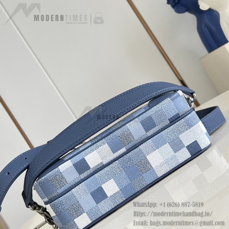  Louis Vuitton Nil M28606 Damoflage coated canvas crossbody bag with camouflage Damier pattern, detachable top handle, and adjustable wide strap