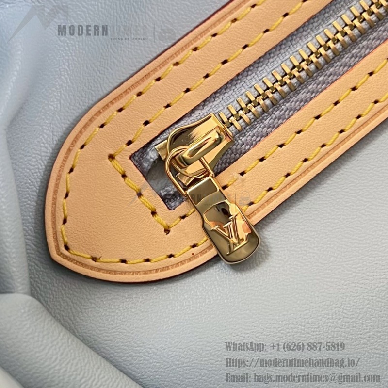 Louis Vuitton Speedy Bandoulière 30 N40908 Damier Azur Canvas Handbag with Braided Leather Handles
