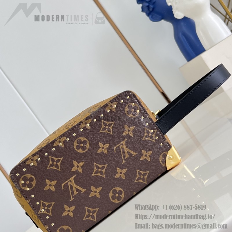 Louis Vuitton Locker Dopp Kit M29313 Monogram Canvas Toiletry Bag with Metal Corner Protectors