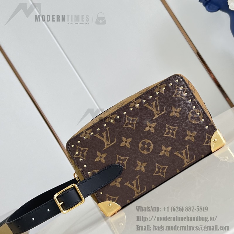 Louis Vuitton Locker Dopp Kit M29313 Monogram Canvas Toiletry Bag with Metal Corner Protectors