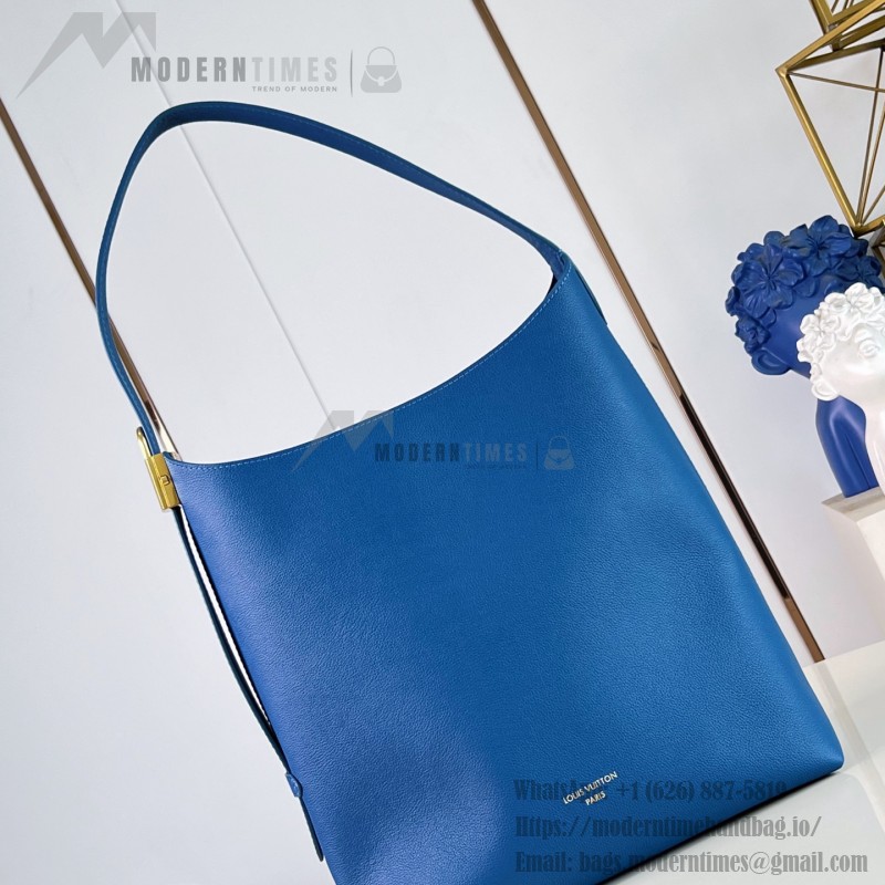  Louis Vuitton Low Key Hobo MM M28220 Soft Calfskin Leather Shoulder Bag with Signature Padlock