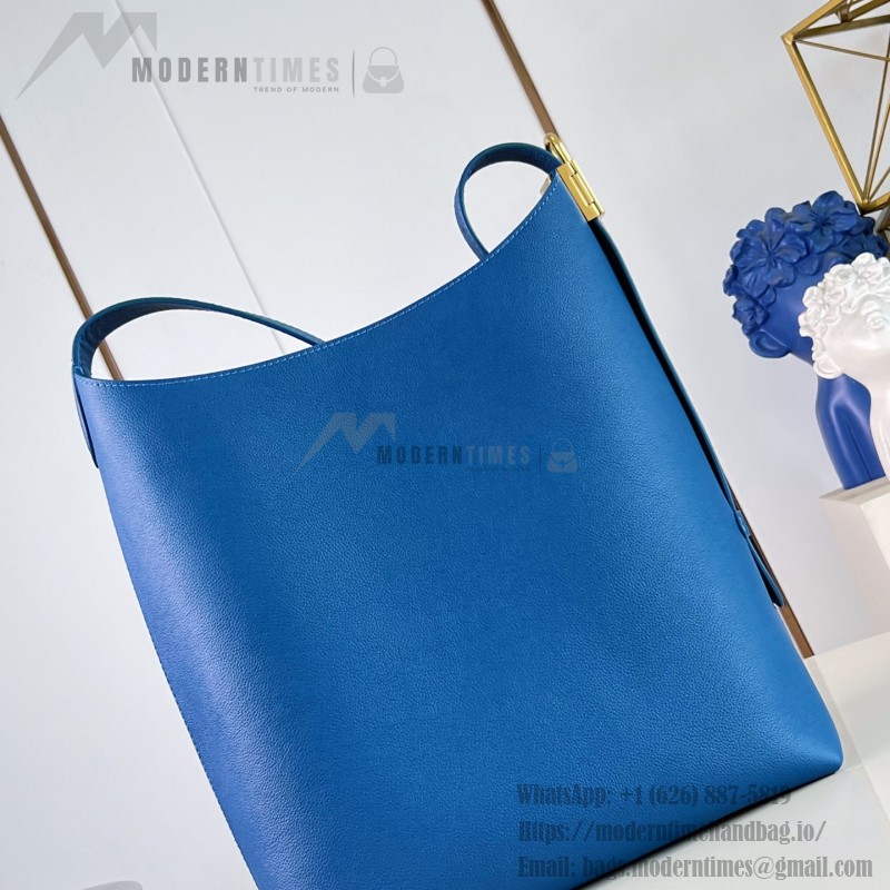  Louis Vuitton Low Key Hobo MM M28220 Soft Calfskin Leather Shoulder Bag with Signature Padlock