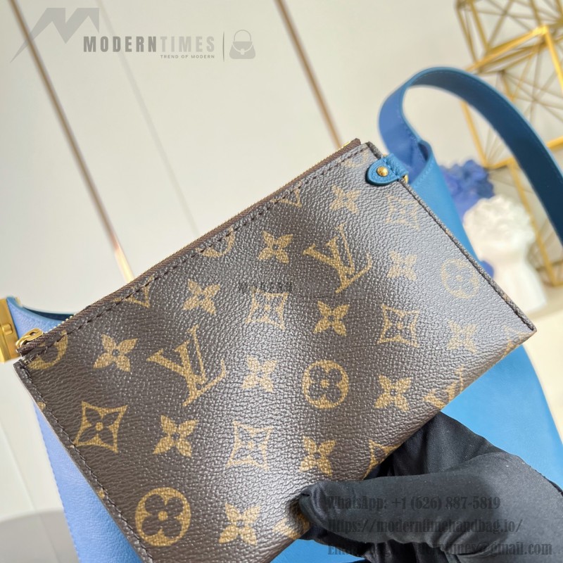  Louis Vuitton Low Key Hobo MM M28220 Soft Calfskin Leather Shoulder Bag with Signature Padlock