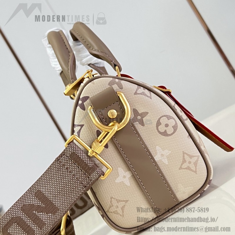  Louis Vuitton Keepall Bandoulière 25 M29272 Damoflage Coated Canvas Travel Bag with Leather Handles