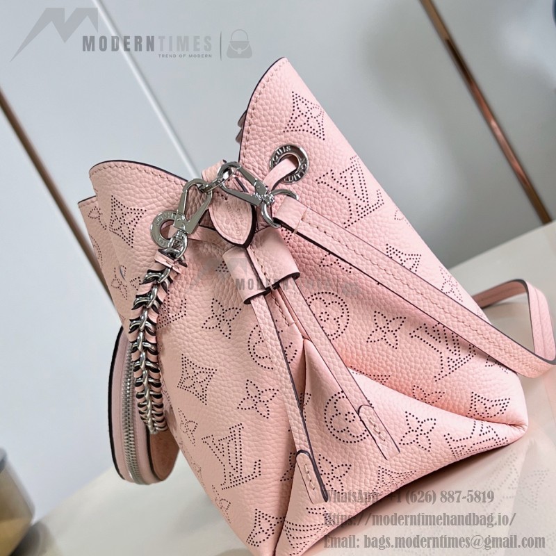 Louis Vuitton Bella Handbag M23195 in Mahina Monogram Perforated Leather with Braided Chain and Coin Purse