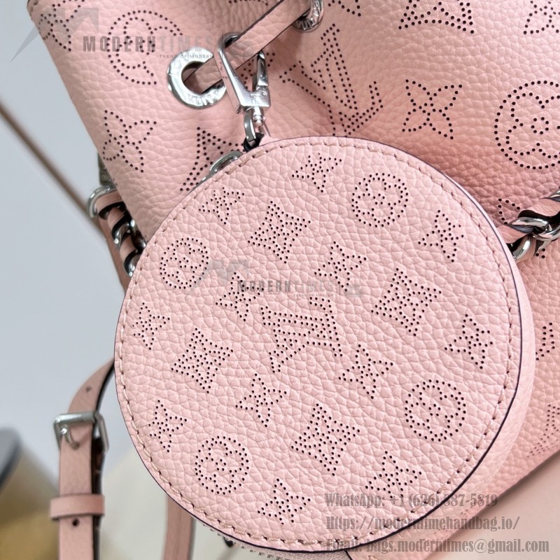 Louis Vuitton Bella Handbag M23195 in Mahina Monogram Perforated Leather with Braided Chain and Coin Purse
