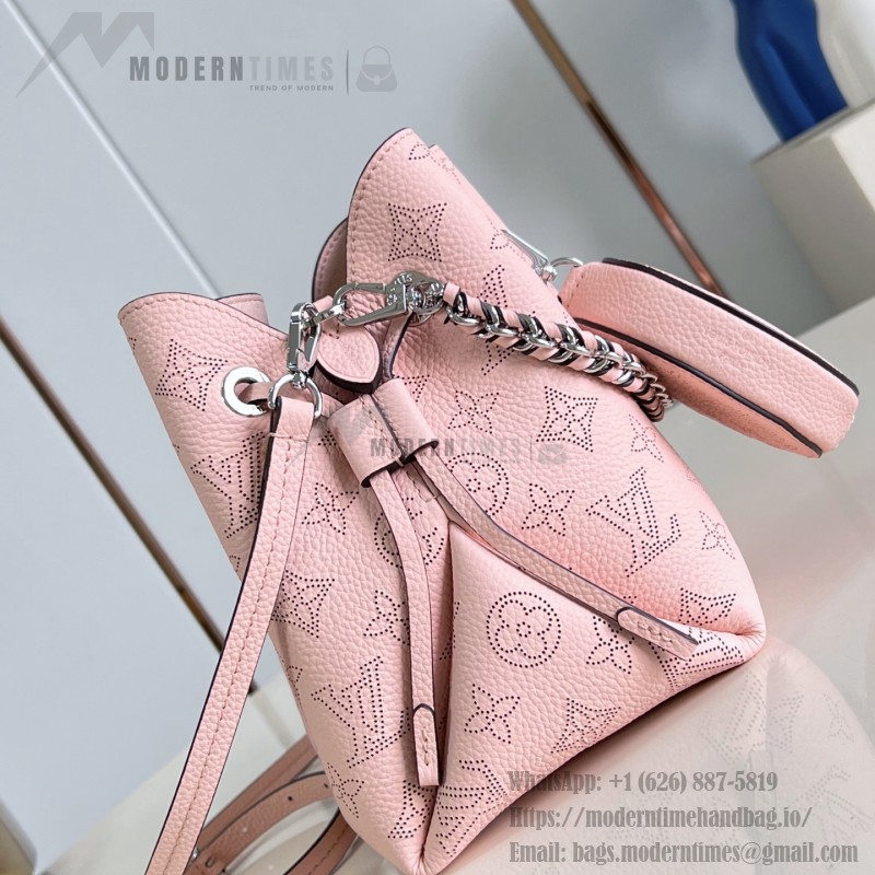Louis Vuitton Bella Handbag M23195 in Mahina Monogram Perforated Leather with Braided Chain and Coin Purse